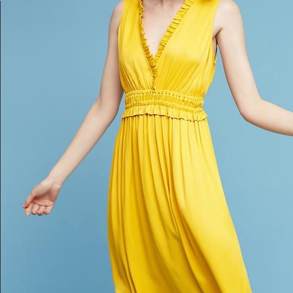 Anthropologie Dresses & Skirts - Anthropologie Yellow Ruffle La Habana Dress